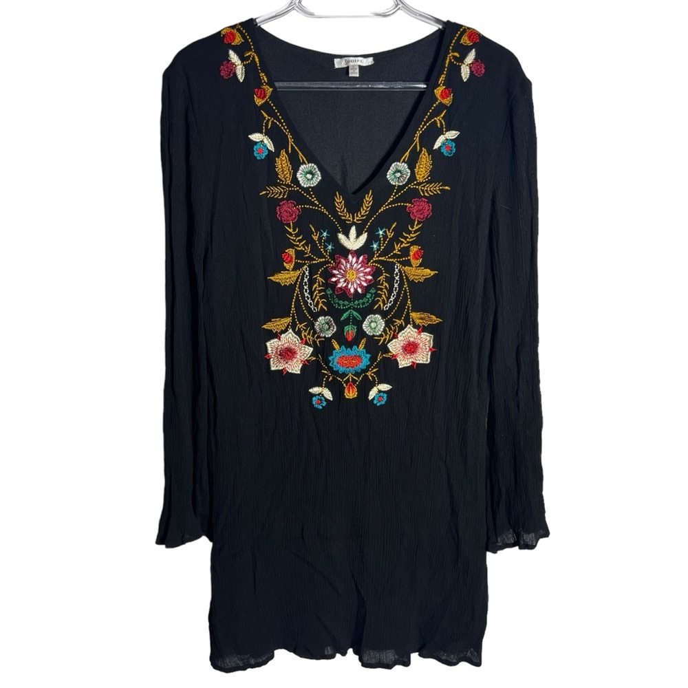 Jodifl Black Embroidered Dress • Size Large